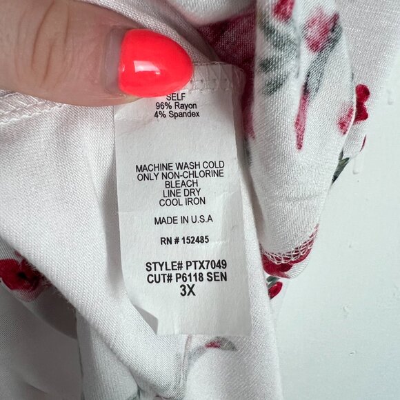 NWOT Stitch Fix Papermoon Suchi Smocked Yoke Knit Top Floral Plus Size 3X - Picture 4 of 7